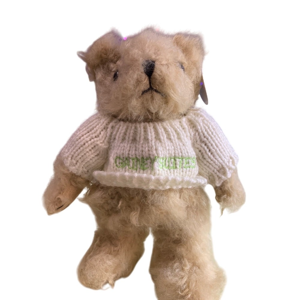 EUC GAINEY SUITES souvenir S brown bear‎ with Gainey sweater, bagged
